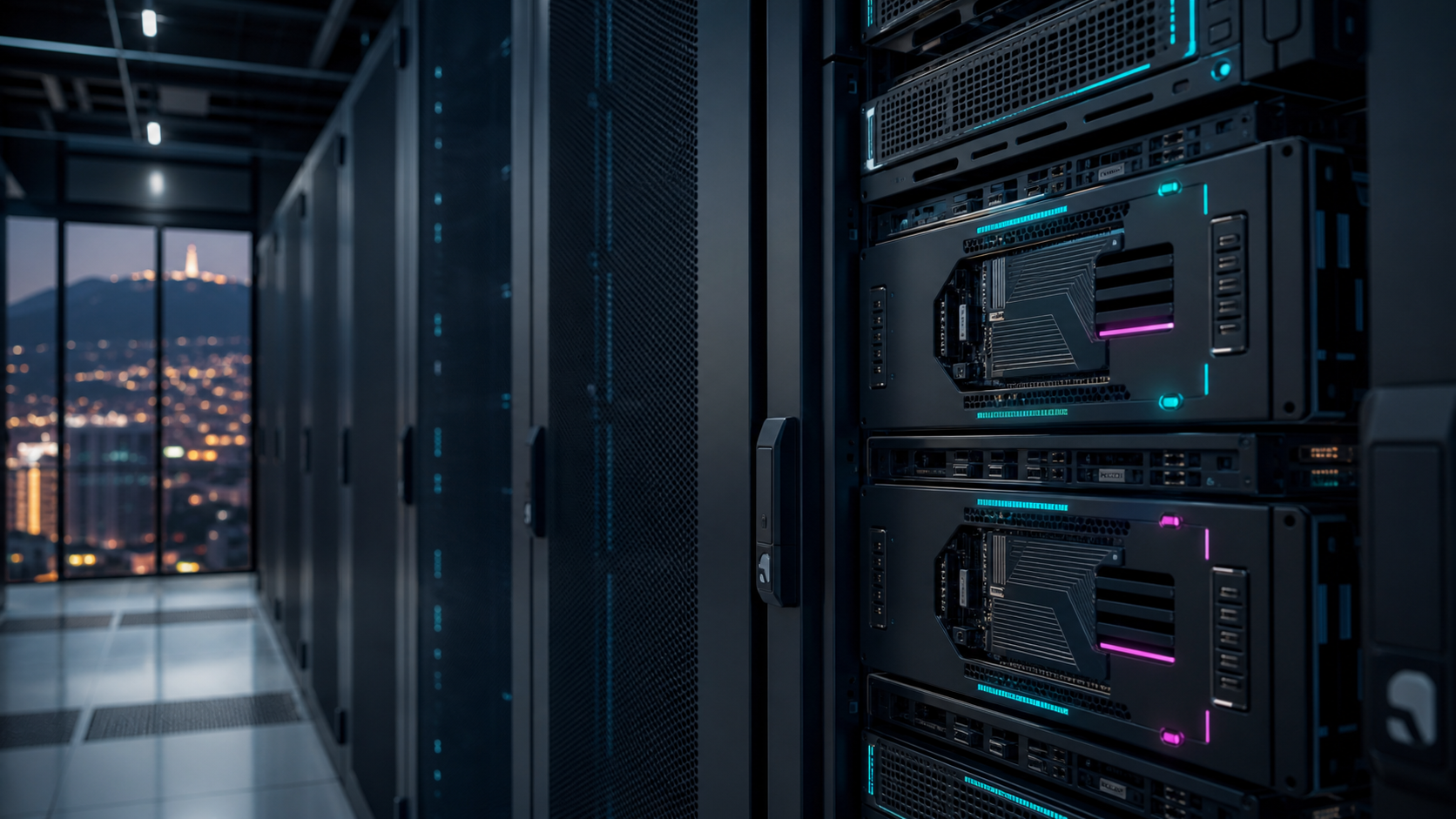 Infraestructura empresarial instalada en un centro de datos